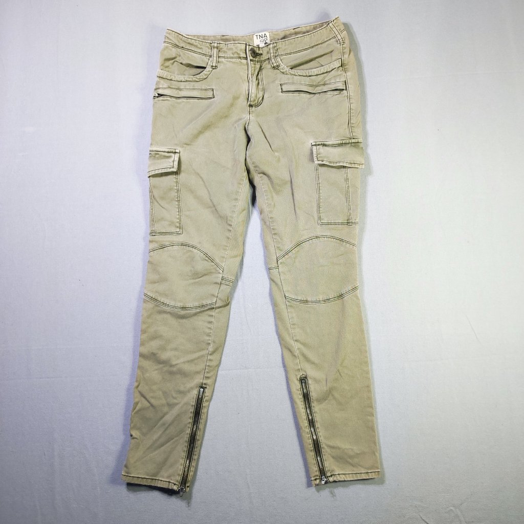 Tna Moto Style Cargo Pants Women's Size 6 Cream Colour Lot Pockets
